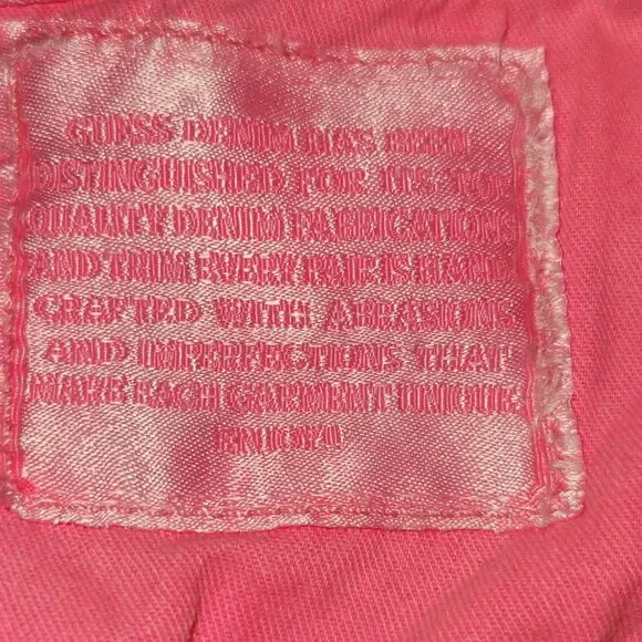 Vintage Hot Pink Stonewashed Guess Mini Skirt Size 30 - Picture 6 of 6